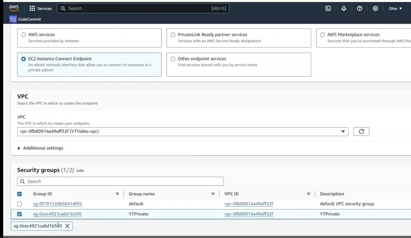 EC2 setup VPC