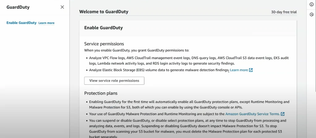 Enable GuardDuty