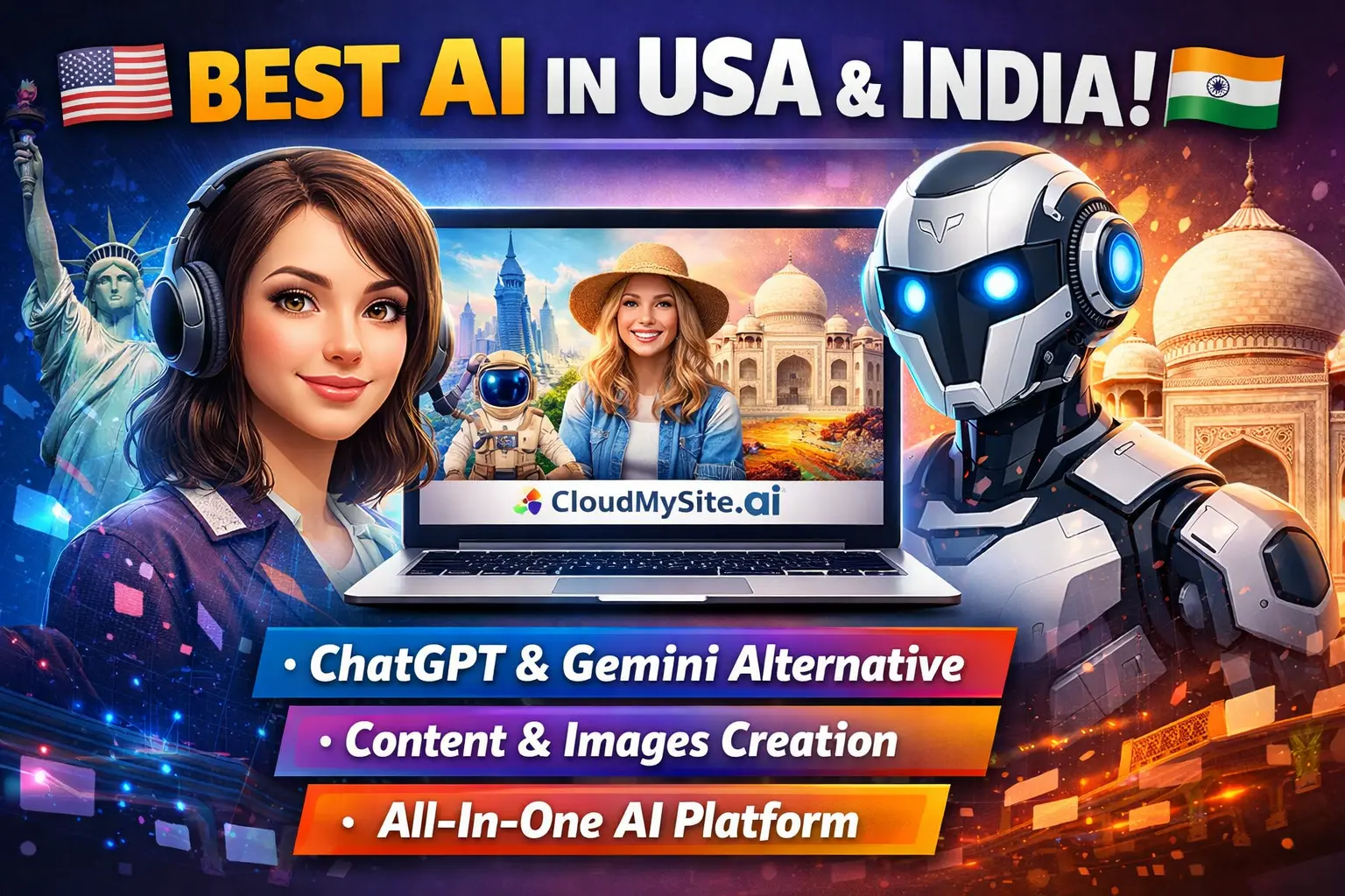 Best AI Platform in USA & India – ChatGPT and Google Gemini Alternative